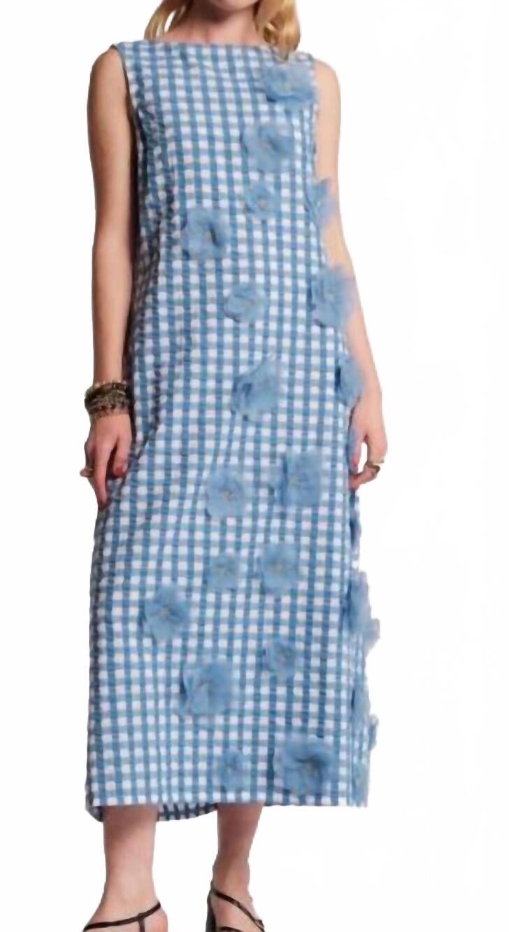 NEW FRANCES VALENTINE origami dress in blue oyster